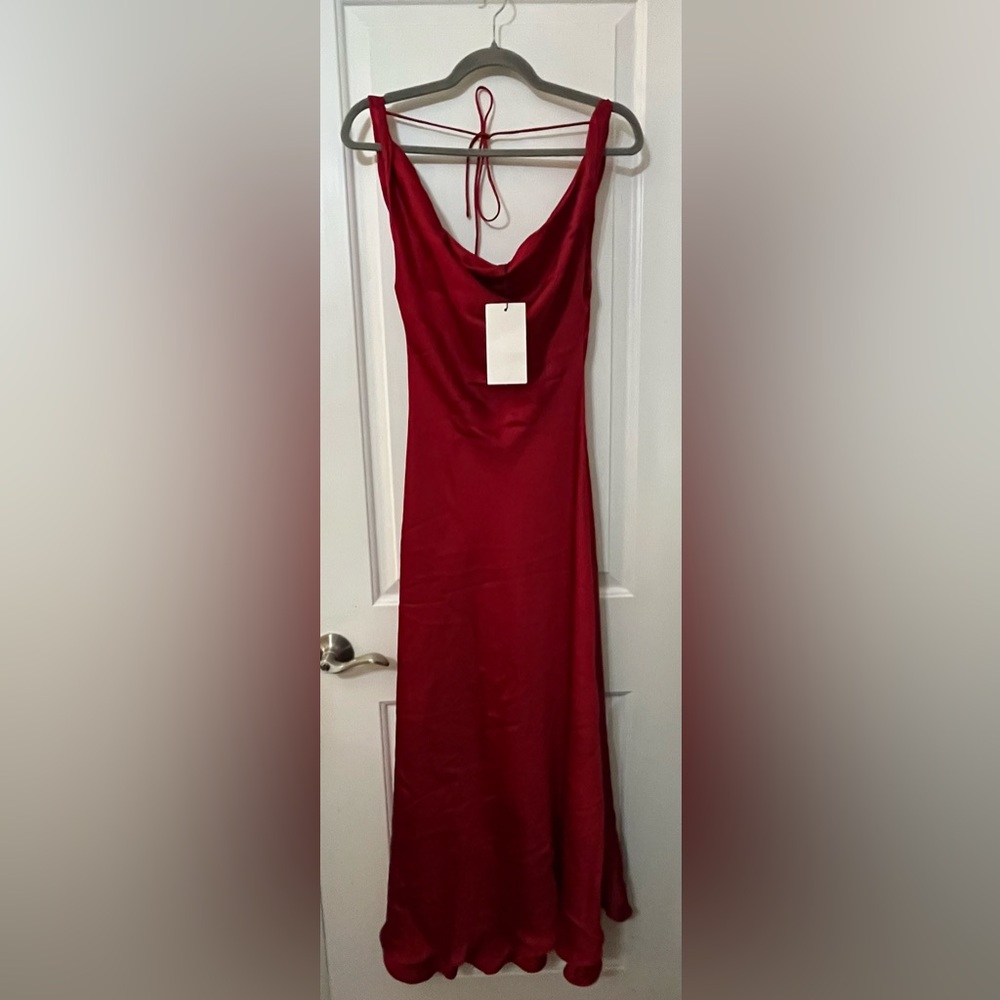 Nwt- Zara- ZW COLLECTION SATIN LONG DRESS -small - Picture 4 of 7